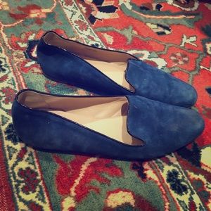J crew blue flats / loafers (suede)